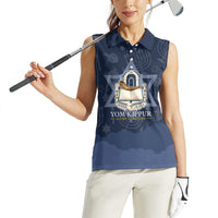 Yom Kippur Gates Of Return Women Sleeveless Polo Shirt Jewish High Holy Day Shofar Tallit Star Of David