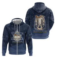 Yom Kippur Gates Of Return Zip Hoodie Jewish High Holy Day Shofar Tallit Star Of David