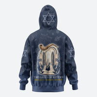 Yom Kippur Gates Of Return Zip Hoodie Jewish High Holy Day Shofar Tallit Star Of David