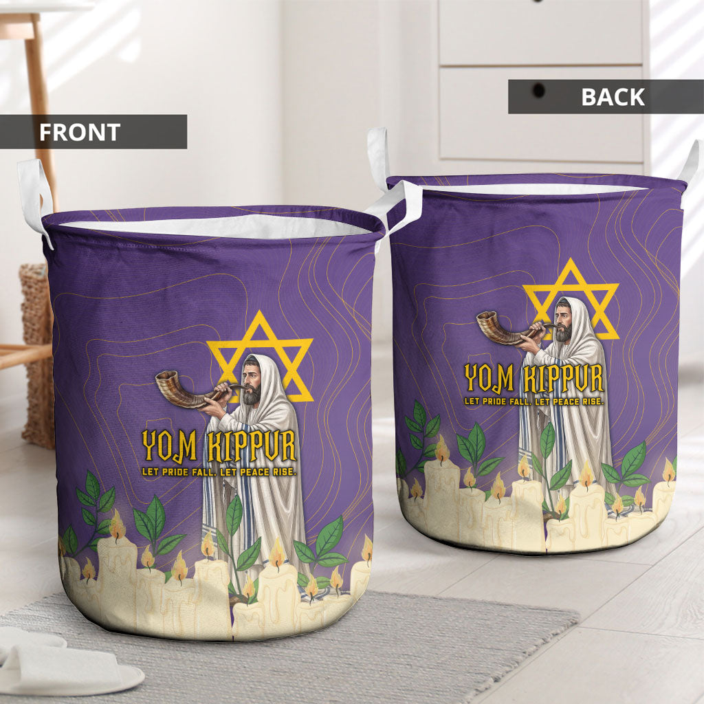 Yom Kippur Laundry Basket Shofar Blowing Jewish High Holy Day Tallit Star Of David