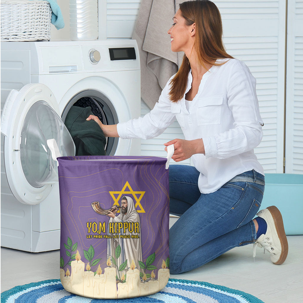 Yom Kippur Laundry Basket Shofar Blowing Jewish High Holy Day Tallit Star Of David