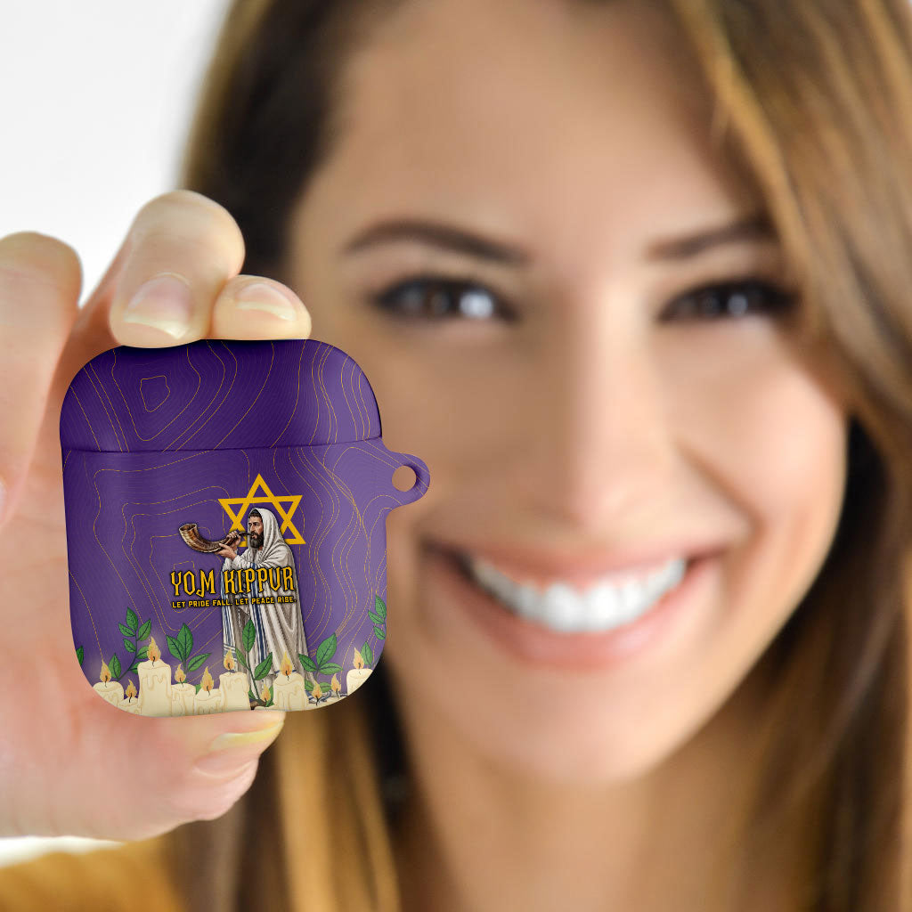 Yom Kippur AirPods Case Shofar Blowing Jewish High Holy Day Tallit Star Of David