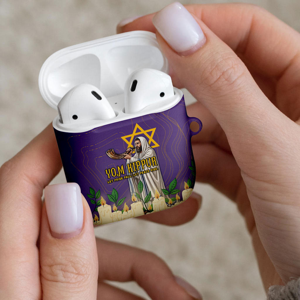 Yom Kippur AirPods Case Shofar Blowing Jewish High Holy Day Tallit Star Of David