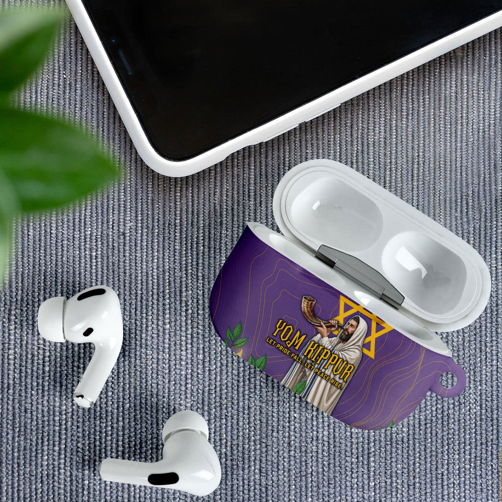 Yom Kippur AirPods Case Shofar Blowing Jewish High Holy Day Tallit Star Of David