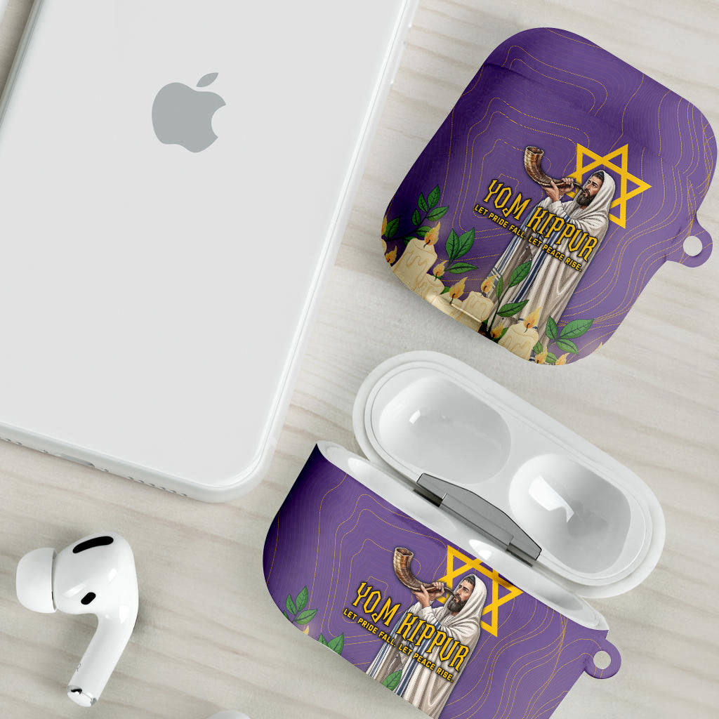 Yom Kippur AirPods Case Shofar Blowing Jewish High Holy Day Tallit Star Of David