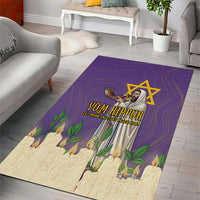 Yom Kippur Area Rug Shofar Blowing Jewish High Holy Day Tallit Star Of David