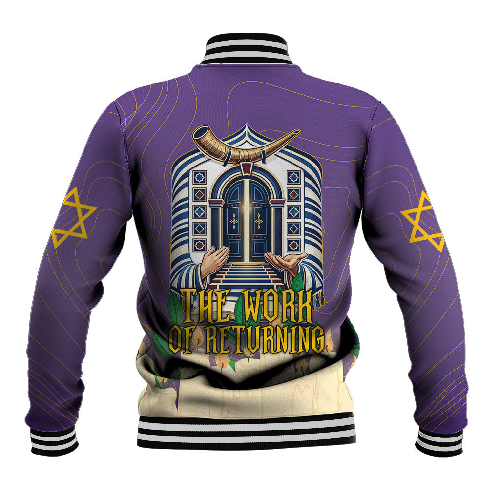 Yom Kippur Baseball Jacket Shofar Blowing Jewish High Holy Day Tallit Star Of David