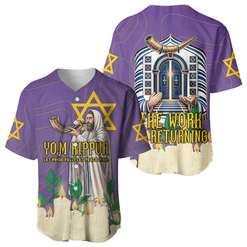 Yom Kippur Baseball Jersey Shofar Blowing Jewish High Holy Day Tallit Star Of David