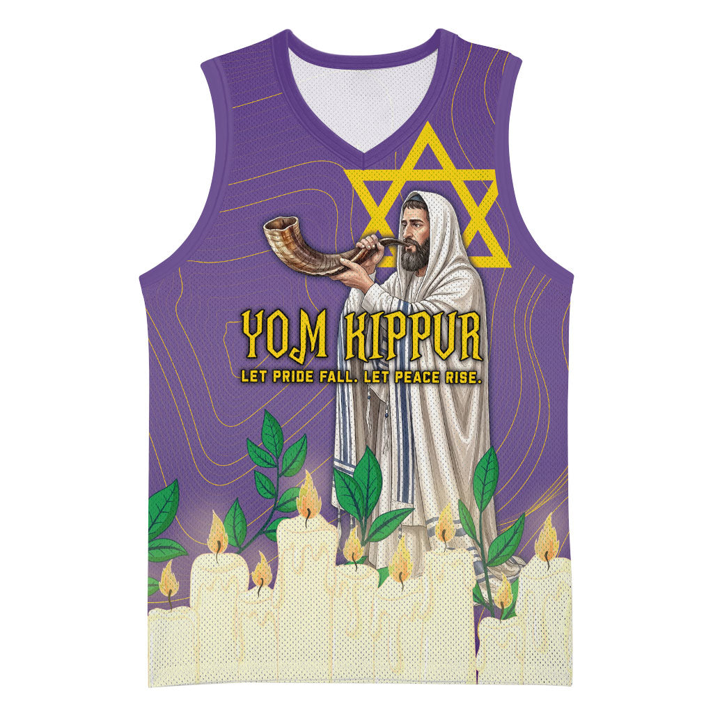 Yom Kippur Basketball Jersey Shofar Blowing Jewish High Holy Day Tallit Star Of David