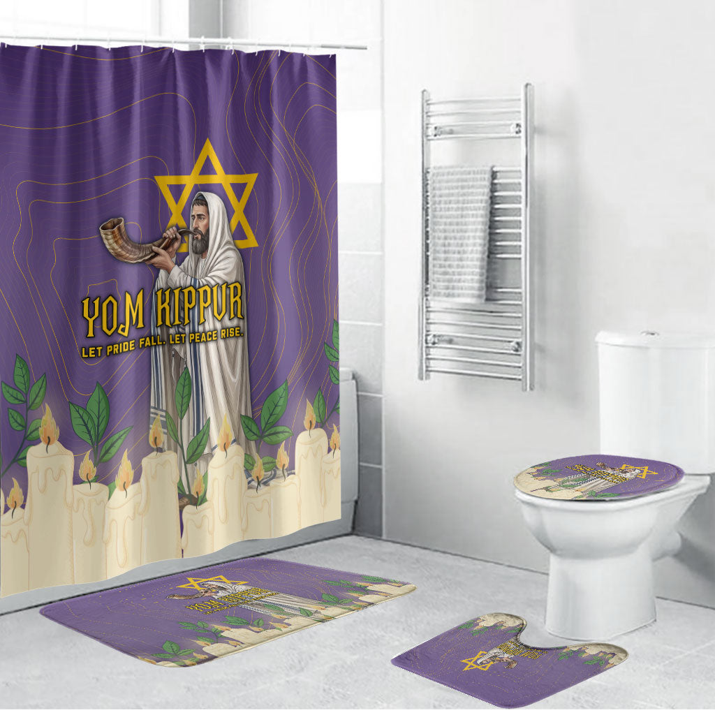 Yom Kippur Bathroom Set Shofar Blowing Jewish High Holy Day Tallit Star Of David