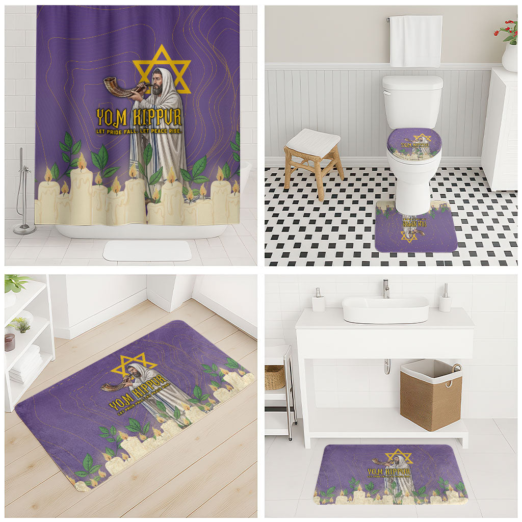 Yom Kippur Bathroom Set Shofar Blowing Jewish High Holy Day Tallit Star Of David