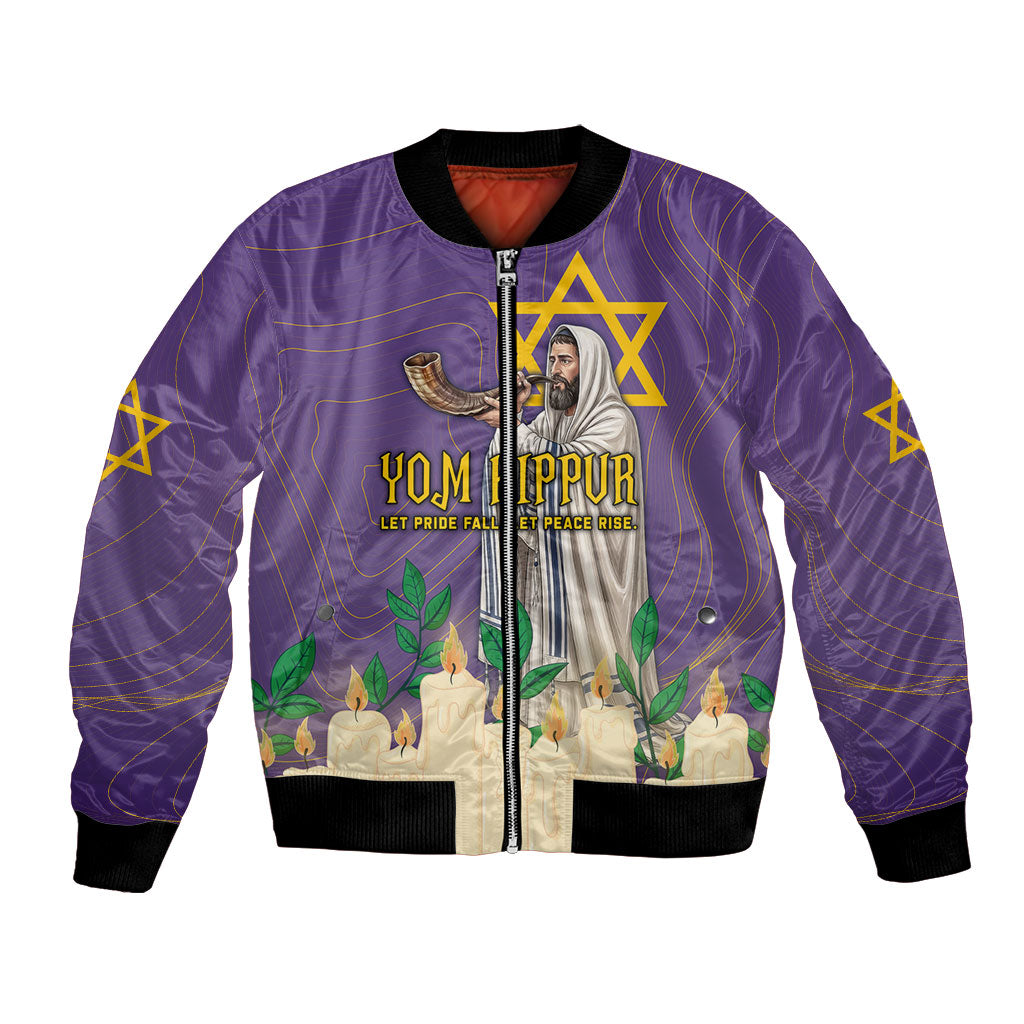 Yom Kippur Bomber Jacket Shofar Blowing Jewish High Holy Day Tallit Star Of David