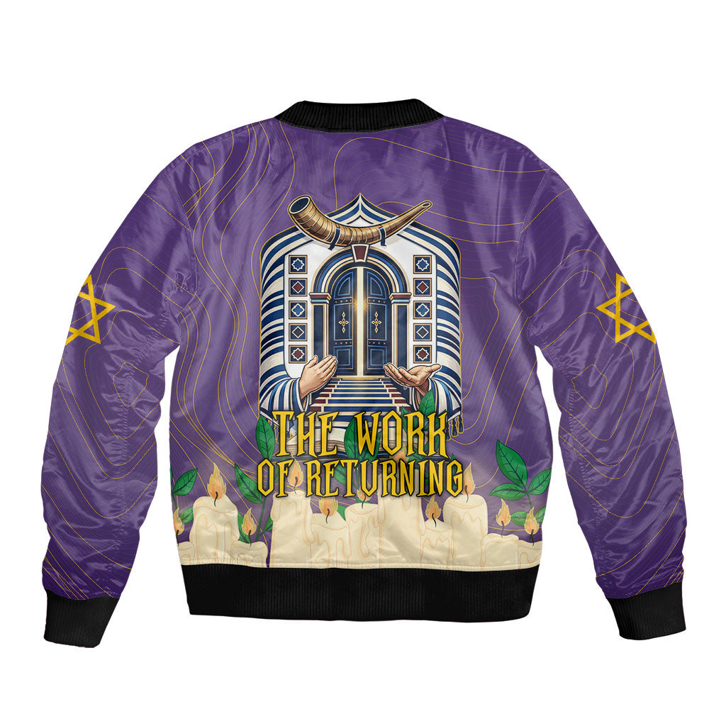 Yom Kippur Bomber Jacket Shofar Blowing Jewish High Holy Day Tallit Star Of David