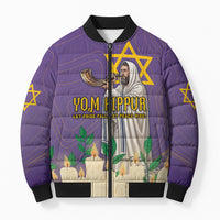 Yom Kippur Bomber Puffer Jacket Shofar Blowing Jewish High Holy Day Tallit Star Of David