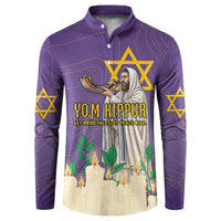Yom Kippur Button Sweatshirt Shofar Blowing Jewish High Holy Day Tallit Star Of David