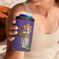 Yom Kippur 4 in 1 Can Cooler Tumbler Shofar Blowing Jewish High Holy Day Tallit Star Of David