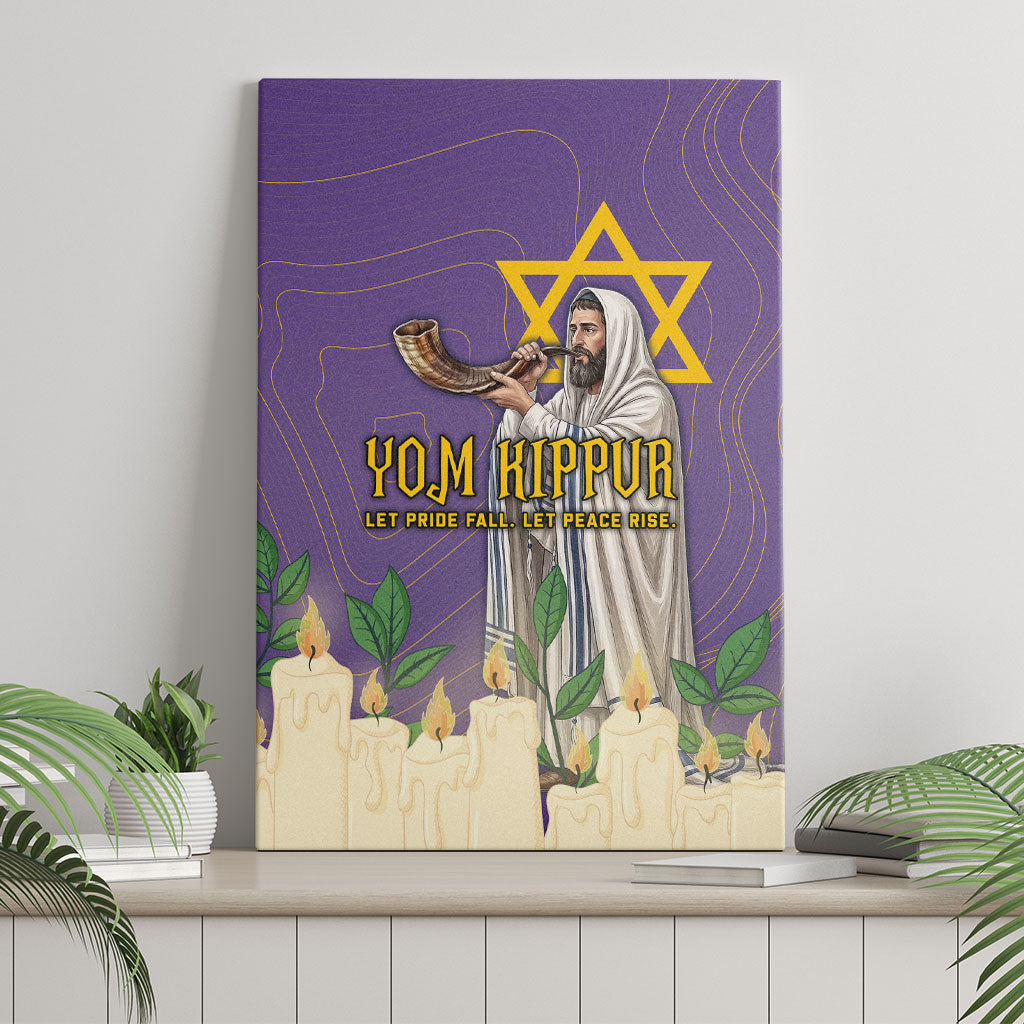 Yom Kippur Canvas Wall Art Shofar Blowing Jewish High Holy Day Tallit Star Of David