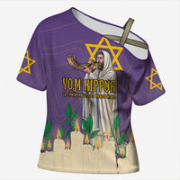 Yom Kippur Cross Shoulder Shirt Shofar Blowing Jewish High Holy Day Tallit Star Of David