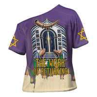 Yom Kippur Cross Shoulder Shirt Shofar Blowing Jewish High Holy Day Tallit Star Of David