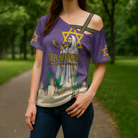 Yom Kippur Cross Shoulder Shirt Shofar Blowing Jewish High Holy Day Tallit Star Of David