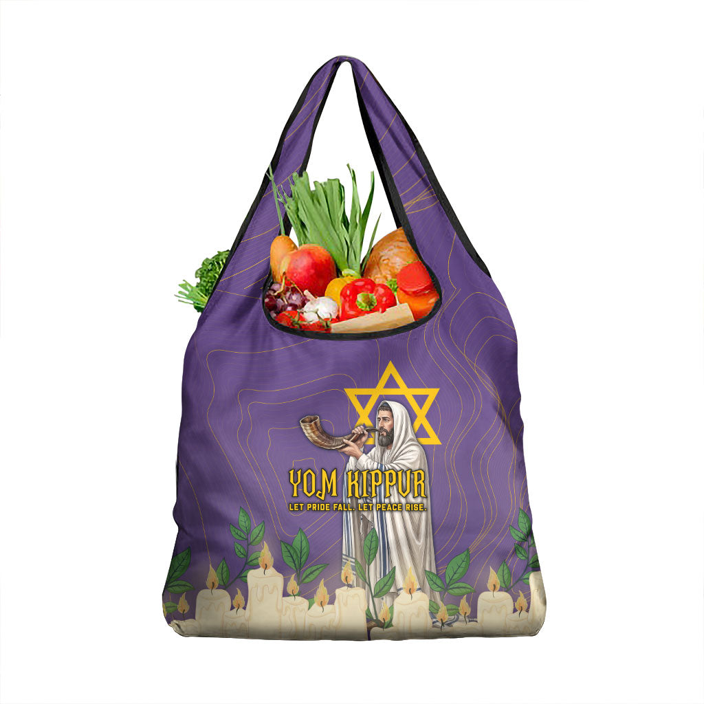 Yom Kippur Grocery Bag Shofar Blowing Jewish High Holy Day Tallit Star Of David