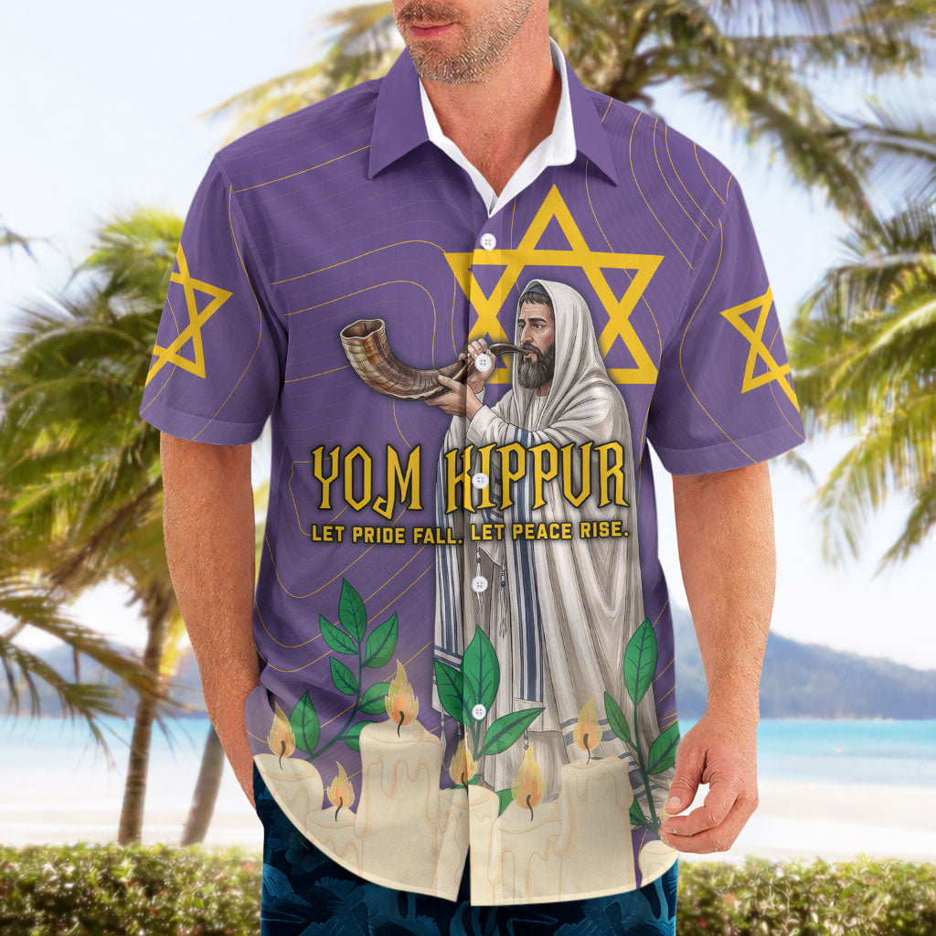 Yom Kippur Hawaiian Shirt Shofar Blowing Jewish High Holy Day Tallit Star Of David