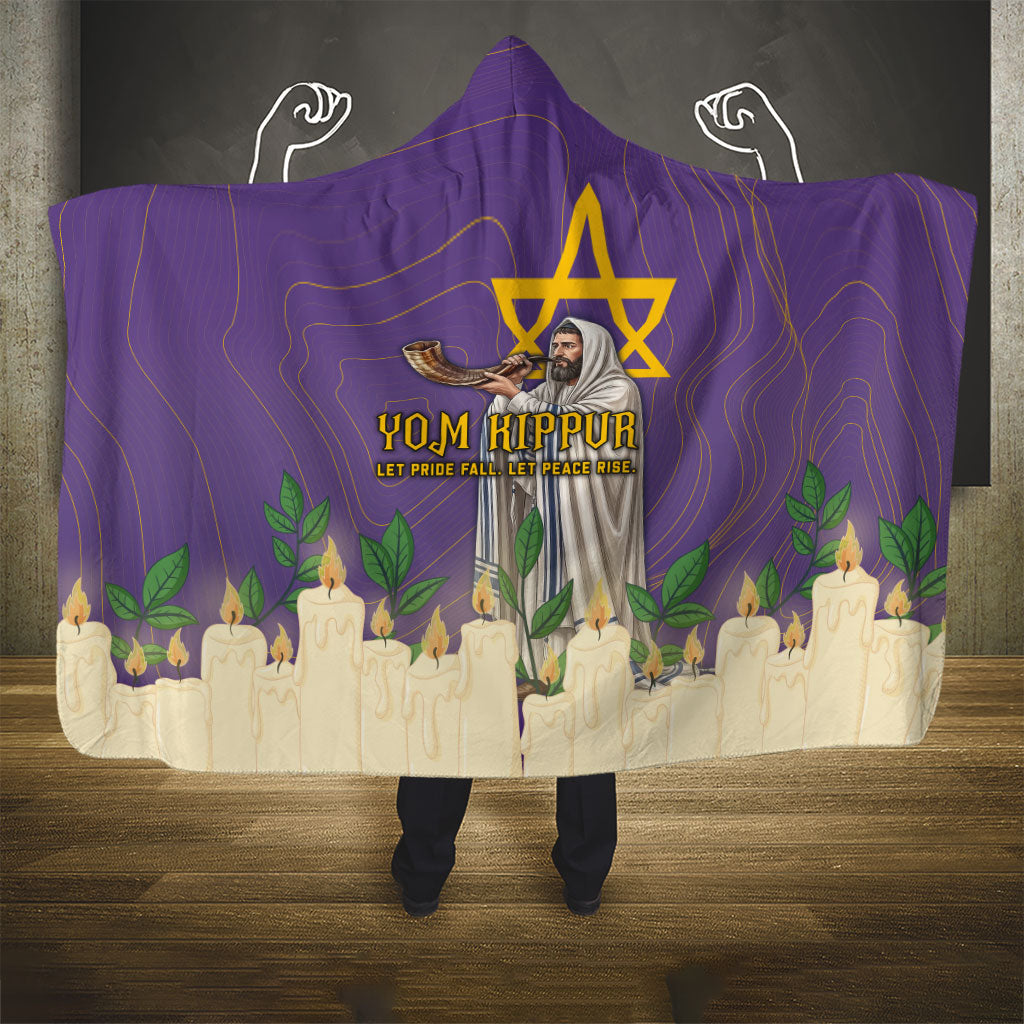 Yom Kippur Hooded Blanket Shofar Blowing Jewish High Holy Day Tallit Star Of David