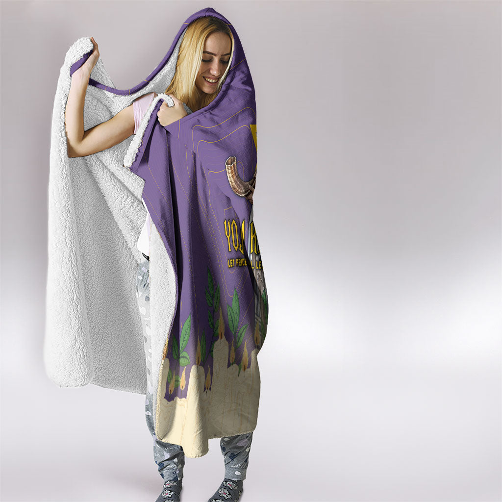 Yom Kippur Hooded Blanket Shofar Blowing Jewish High Holy Day Tallit Star Of David