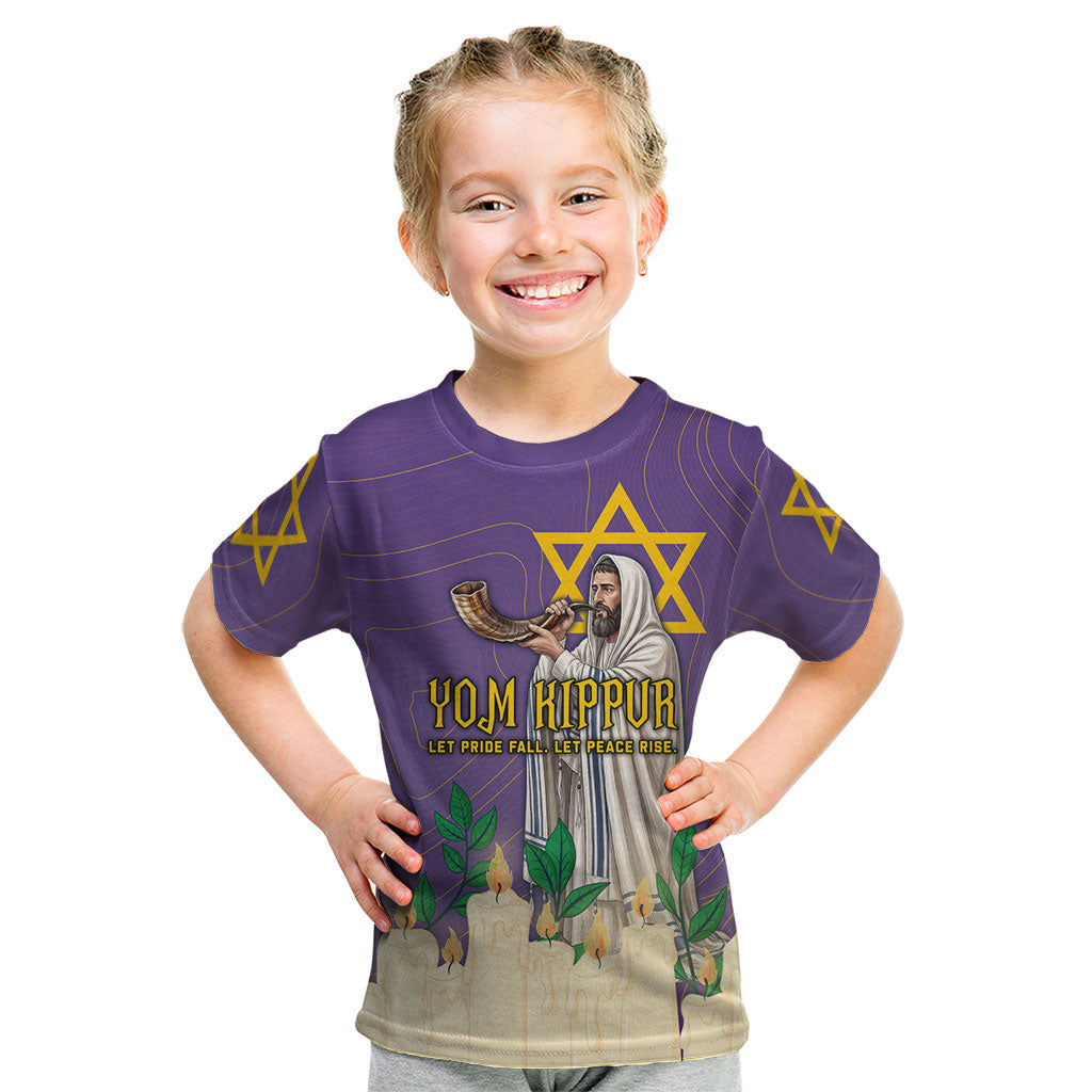 Yom Kippur Kid T Shirt Shofar Blowing Jewish High Holy Day Tallit Star Of David