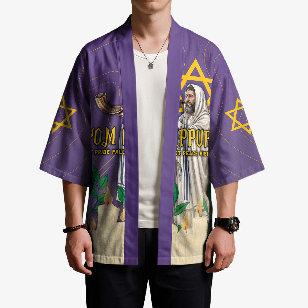 Yom Kippur Kimono Shofar Blowing Jewish High Holy Day Tallit Star Of David