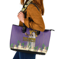 Yom Kippur Leather Tote Bag Shofar Blowing Jewish High Holy Day Tallit Star Of David
