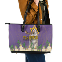 Yom Kippur Leather Tote Bag Shofar Blowing Jewish High Holy Day Tallit Star Of David