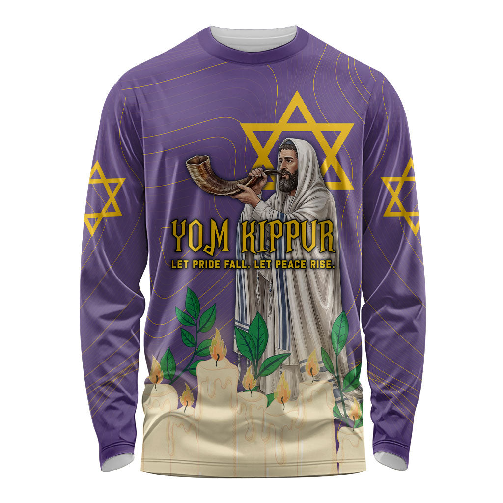 Yom Kippur Long Sleeve Shirt Shofar Blowing Jewish High Holy Day Tallit Star Of David