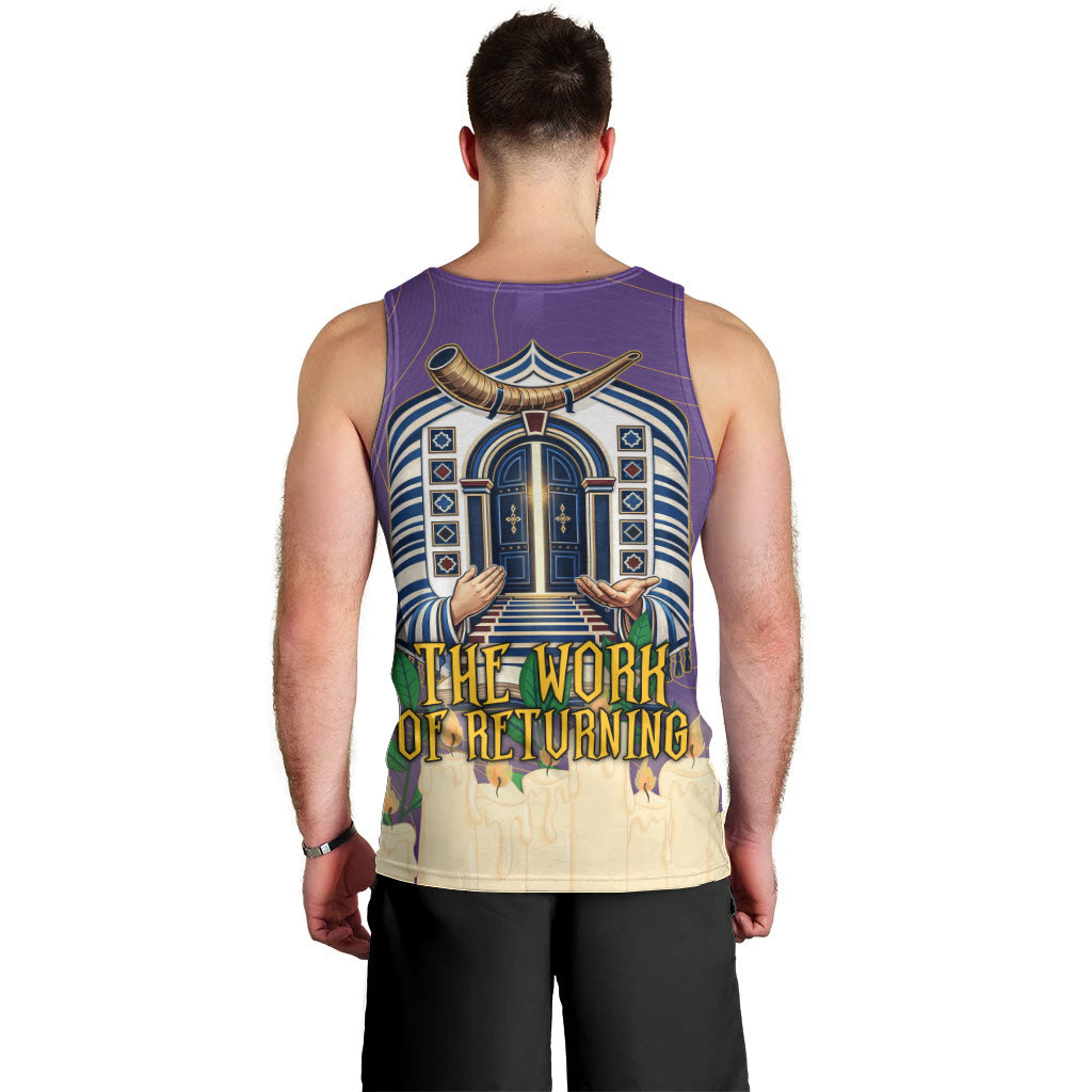 Yom Kippur Men Tank Top Shofar Blowing Jewish High Holy Day Tallit Star Of David
