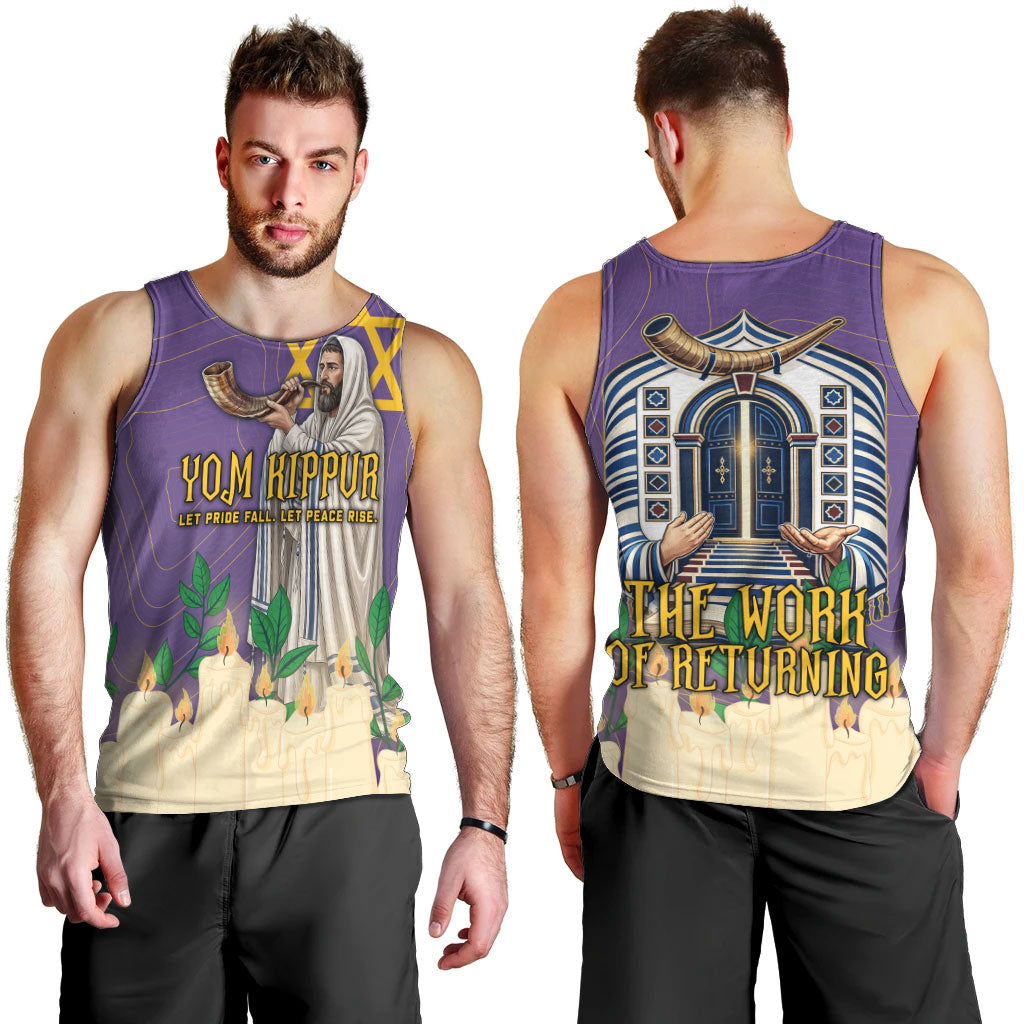 Yom Kippur Men Tank Top Shofar Blowing Jewish High Holy Day Tallit Star Of David