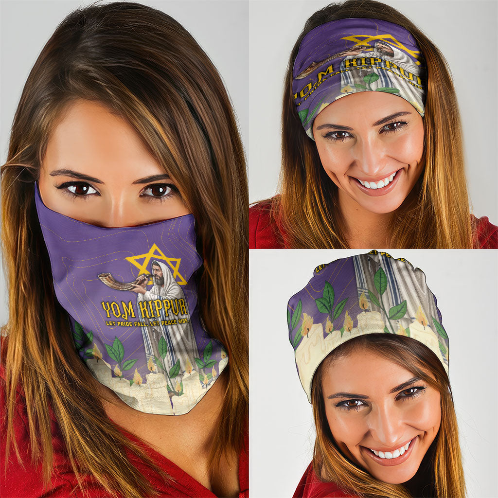 Yom Kippur Neck Gaiter Shofar Blowing Jewish High Holy Day Tallit Star Of David
