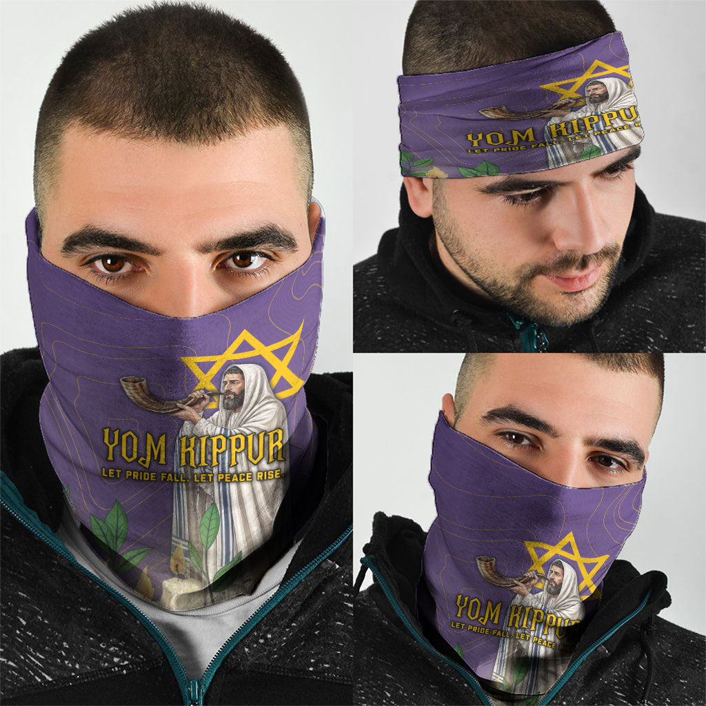Yom Kippur Neck Gaiter Shofar Blowing Jewish High Holy Day Tallit Star Of David