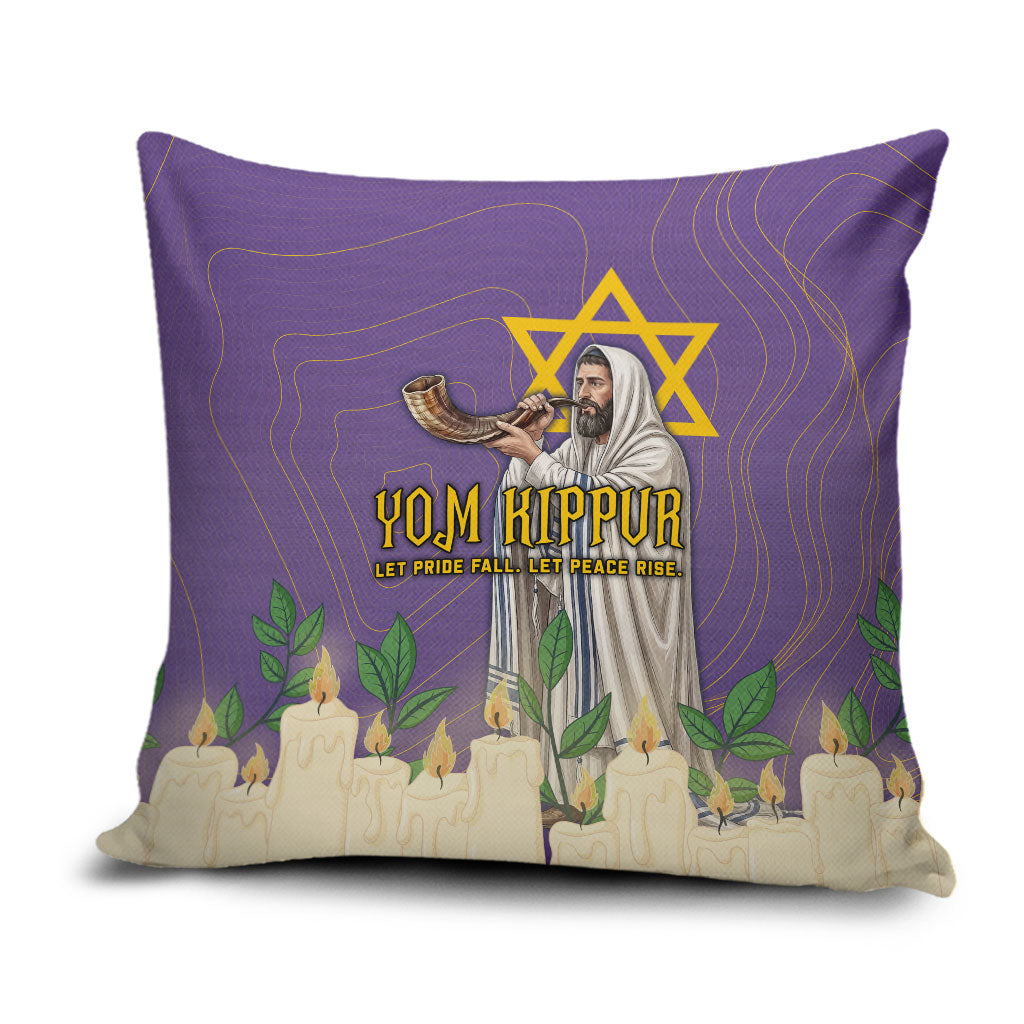 Yom Kippur Pillow Cover Shofar Blowing Jewish High Holy Day Tallit Star Of David