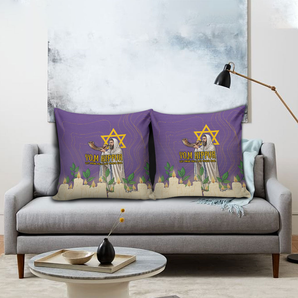Yom Kippur Pillow Cover Shofar Blowing Jewish High Holy Day Tallit Star Of David