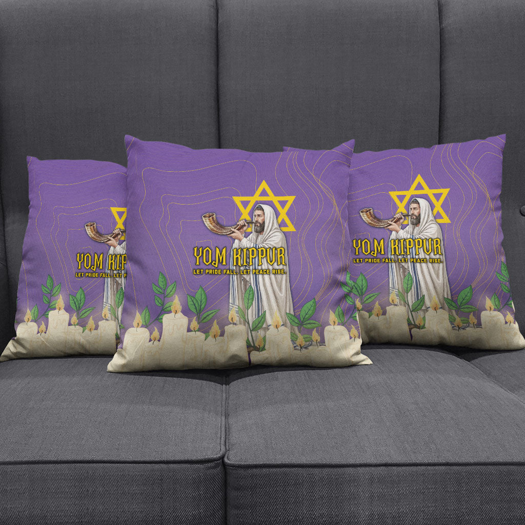 Yom Kippur Pillow Cover Shofar Blowing Jewish High Holy Day Tallit Star Of David
