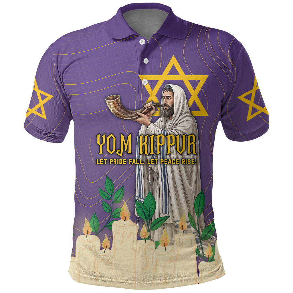 Yom Kippur Polo Shirt Shofar Blowing Jewish High Holy Day Tallit Star Of David