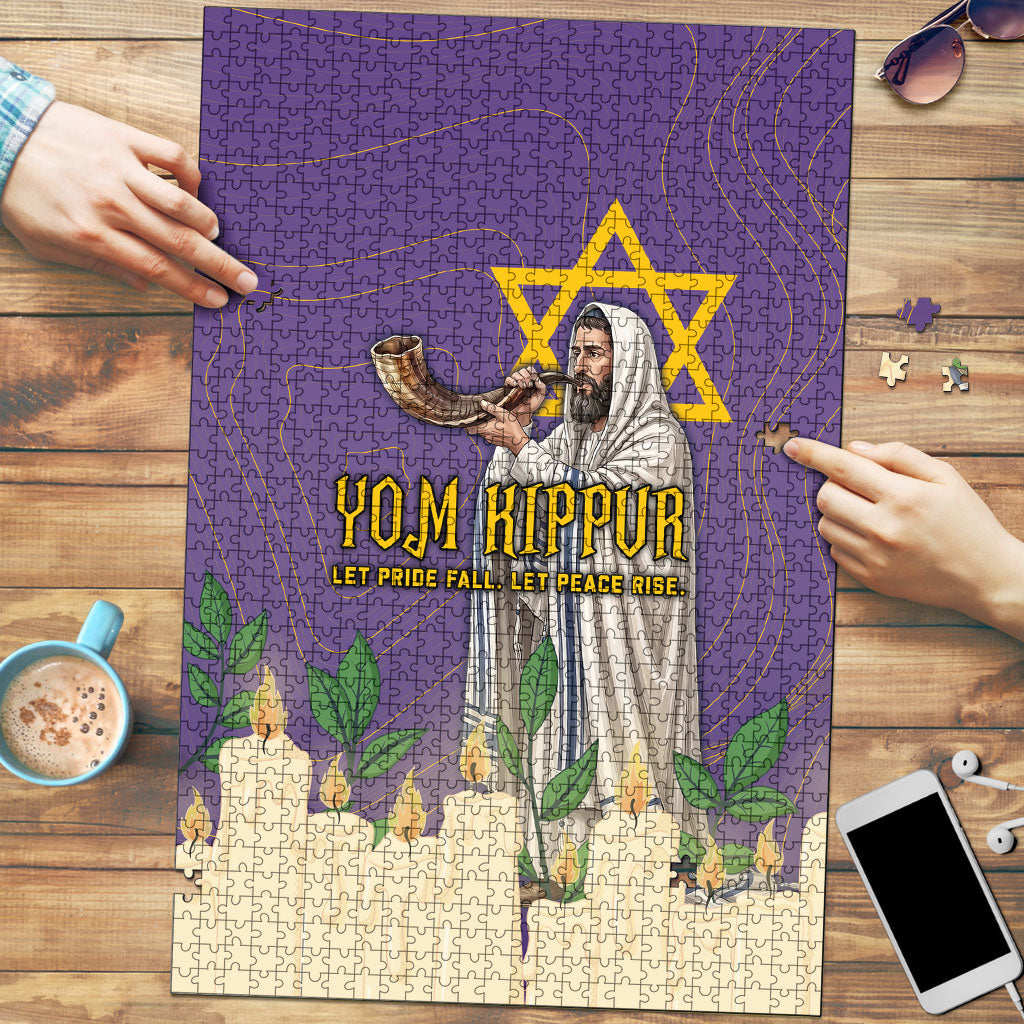 Yom Kippur Puzzle Shofar Blowing Jewish High Holy Day Tallit Star Of David