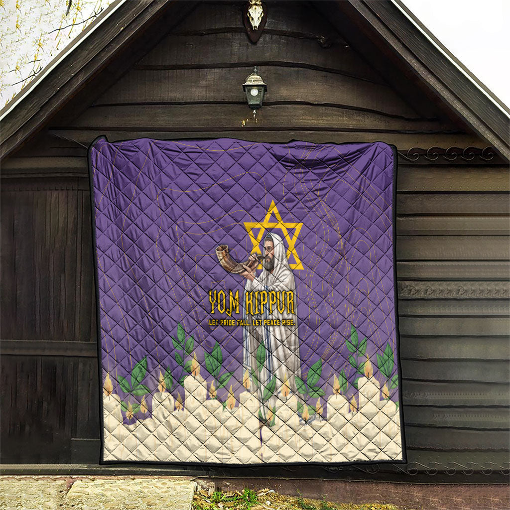 Yom Kippur Quilt Shofar Blowing Jewish High Holy Day Tallit Star Of David