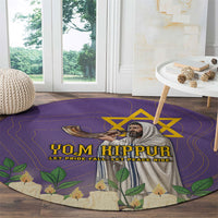 Yom Kippur Round Carpet Shofar Blowing Jewish High Holy Day Tallit Star Of David