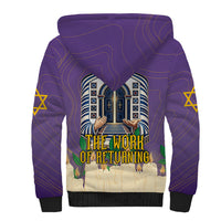 Yom Kippur Sherpa Hoodie Shofar Blowing Jewish High Holy Day Tallit Star Of David