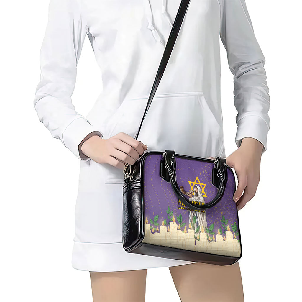 Yom Kippur Shoulder Handbag Shofar Blowing Jewish High Holy Day Tallit Star Of David