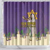 Yom Kippur Shower Curtain Shofar Blowing Jewish High Holy Day Tallit Star Of David