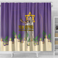 Yom Kippur Shower Curtain Shofar Blowing Jewish High Holy Day Tallit Star Of David