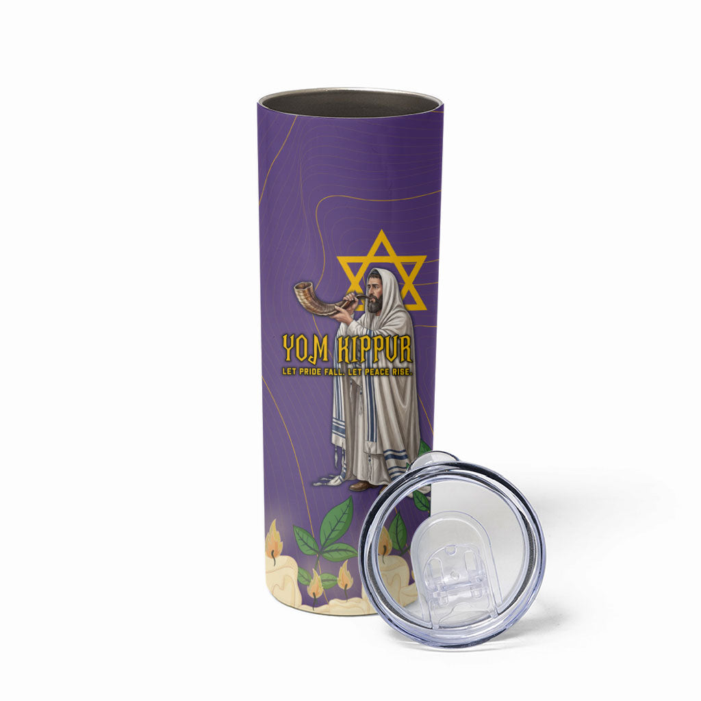Yom Kippur Skinny Tumbler Shofar Blowing Jewish High Holy Day Tallit Star Of David