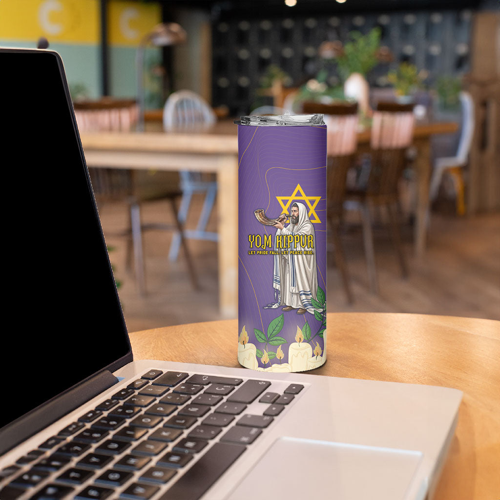 Yom Kippur Skinny Tumbler Shofar Blowing Jewish High Holy Day Tallit Star Of David